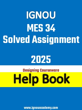 IGNOU MES 34 Solved Assignment 2025